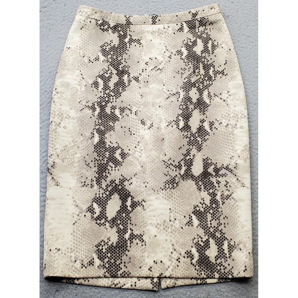 The Limited Straight & Pencil Skirt Womens 2 Multi Snakeskin Print Vent Back Zip